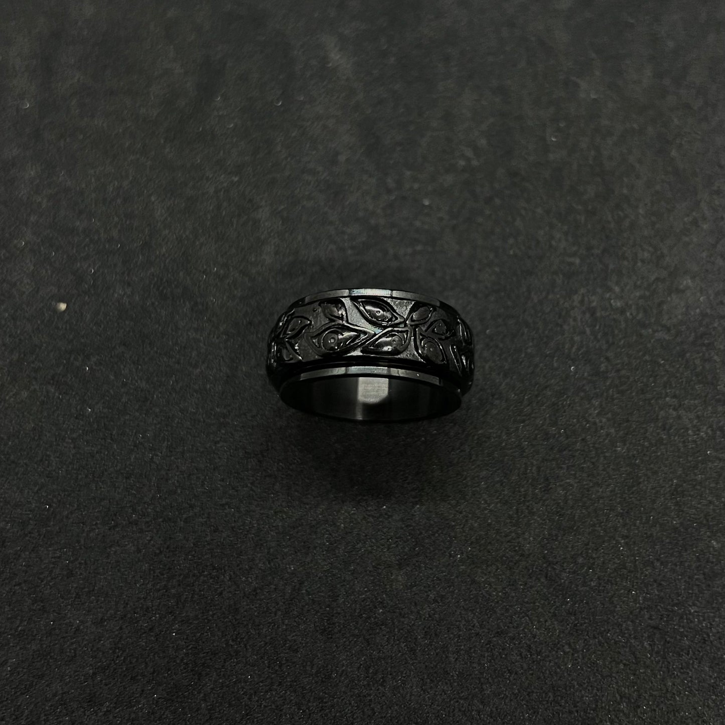 Anillo Antiestrés Flor Negra