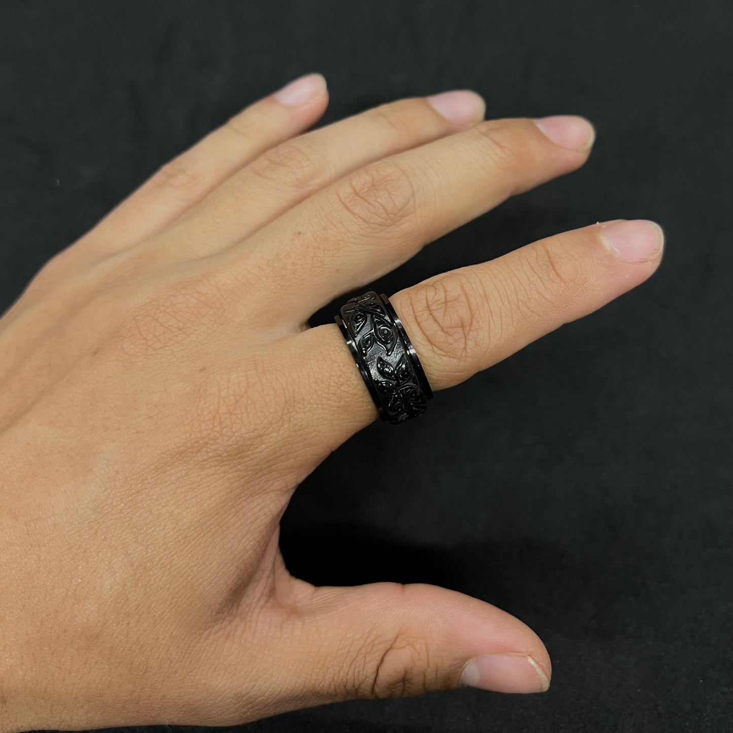 Anillo Antiestrés Flor Negra