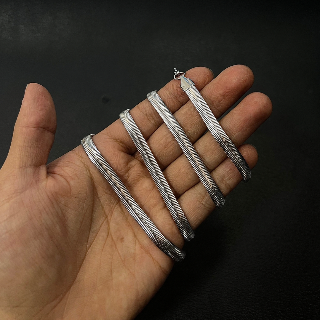 Cadena Piel de Serpiente Plateada