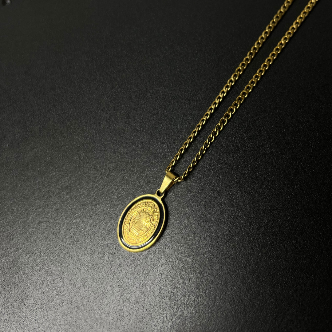 Cadena Dije Virgen redondo