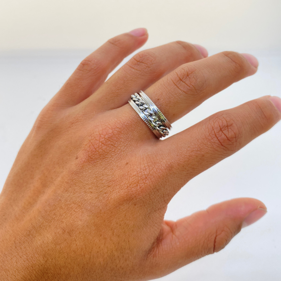 Anillo Antiestrés Plateado