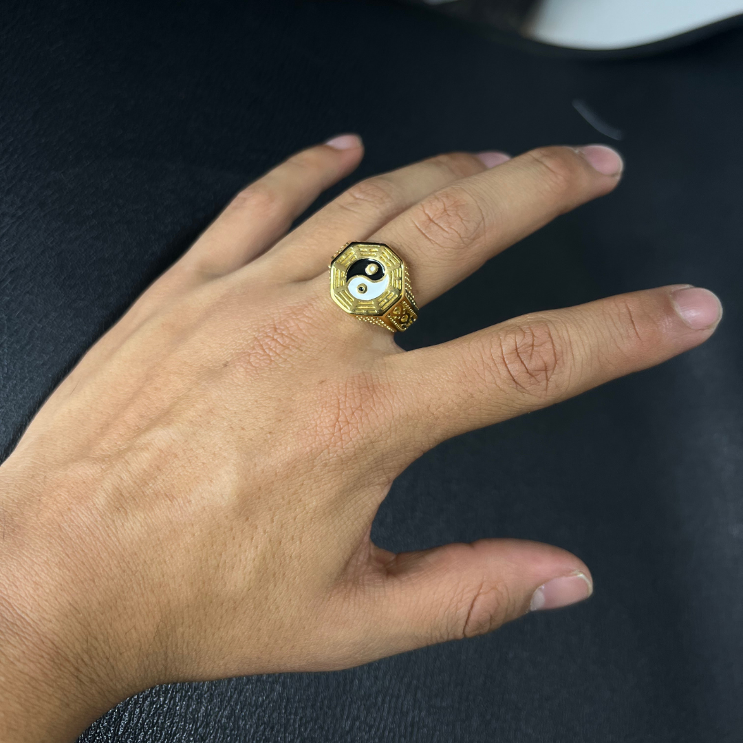 Anillo YingYang Dorado