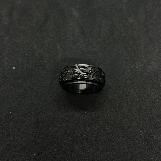 Anillo Antiestrés Flor Negra