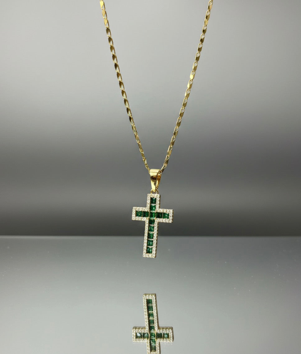 Cruz Diamantes Verde