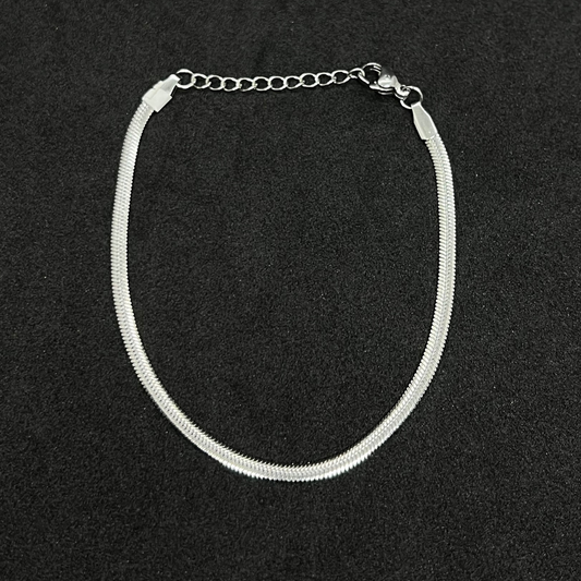 Pulsera piel serpiente Plateada