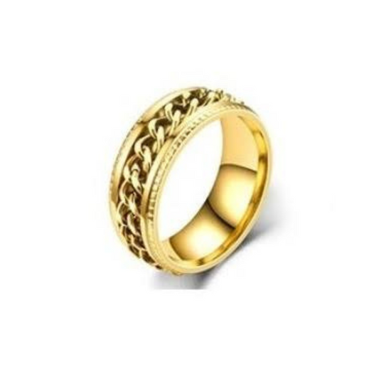 Anillo Antiestrés Dorado Cadena