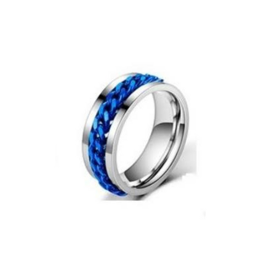 Anillo Antiestrés Azul /Plateado